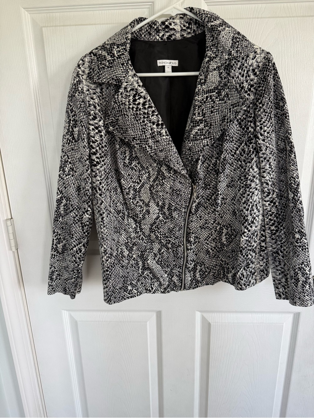 Y2K Fashion Bug Snakeskin Moto Jacket Plus Size 18 Animal Print Grunge Indie